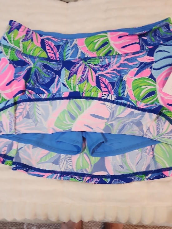 Lilly Pulitzer Tropical Print Mini Skirt in Navy, Pink & Green - Picture 5 of 5